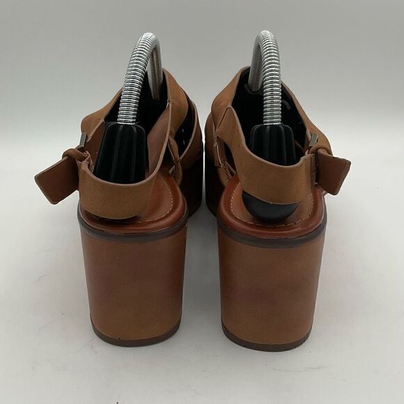 American Eagle Outfitters size 10M platform strappy sandals open toe camel brown - Picture 4 of 7